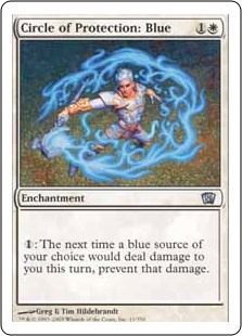 【Foil】(8ED-UW)Circle of Protection: Blue/青の防御円
