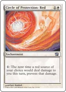 【Foil】(8ED-UW)Circle of Protection: Red/赤の防御円