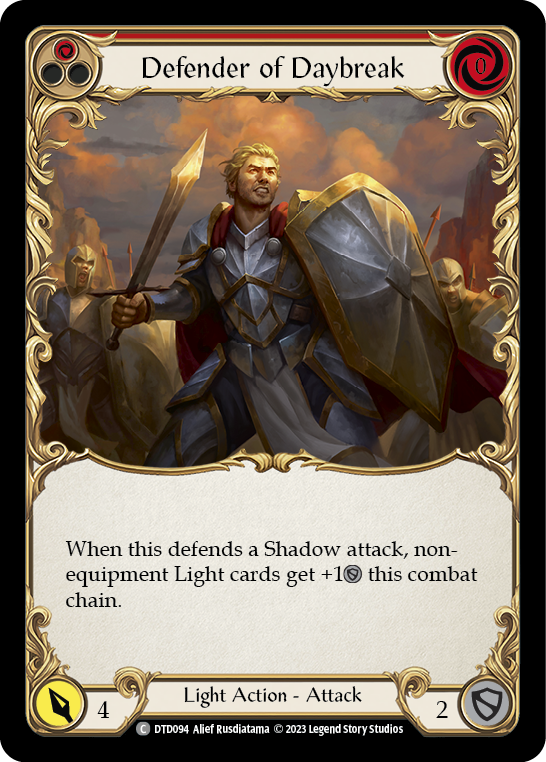 【Rainbow Foil】[N-DTD094-C]Defender of Daybreak (Red)