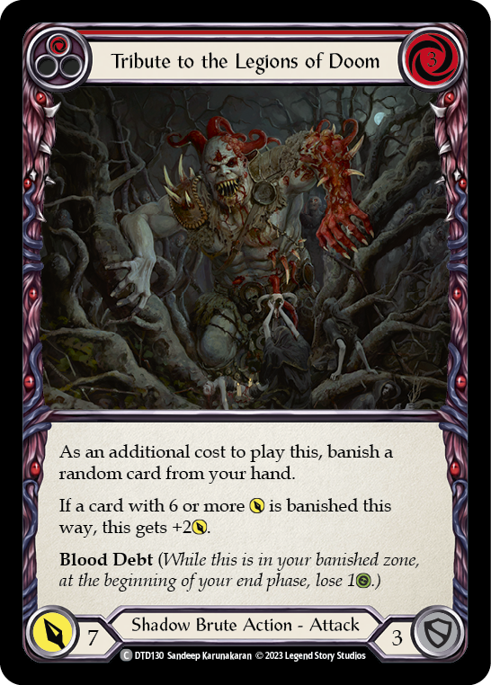 【Rainbow Foil】[N-DTD130-C]Tribute to the Legions of Doom (Red)