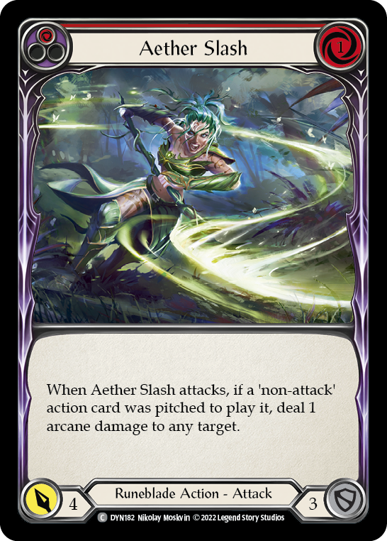 【Rainbow Foil】[N-DYN182-C]Aether Slash (Red)