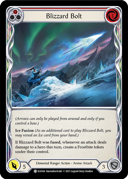 【Rainbow Foil】[F-ELE044-C]Blizzard Bolt (Red)