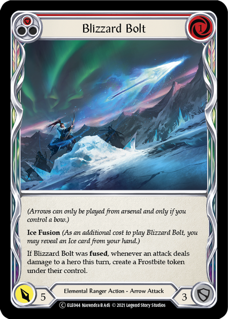 【Rainbow Foil】[U-ELE044-C]Blizzard Bolt (Red)