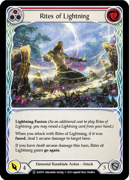 【Rainbow Foil】[U-ELE070-R]Rites of Lightning (Red)