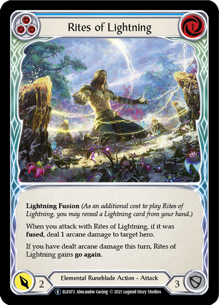 【Rainbow Foil】[U-ELE072-R]Rites of Lightning (Blue)