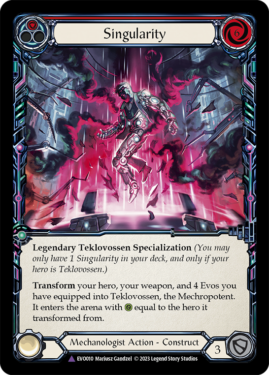 【Cold Foil】[N-EVO010-V]Singularity // Teklovossen, the Mechropotent (Alternate Border)