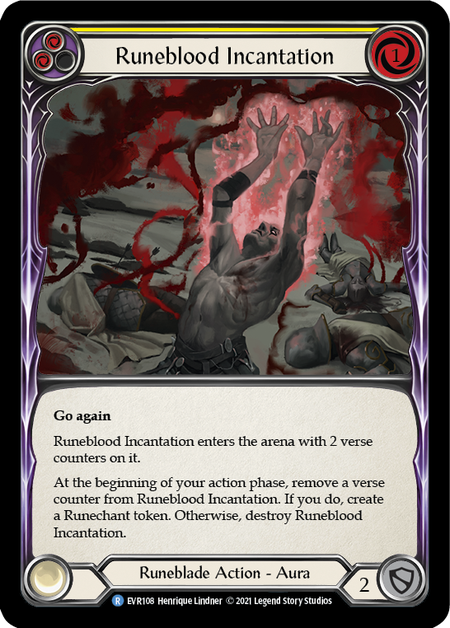 【Rainbow Foil】[F-EVR108-R]Runeblood Incantation (Yellow)