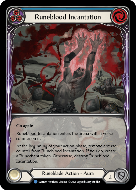 【Rainbow Foil】[F-EVR109-R]Runeblood Incantation (Blue) (Extended Art)