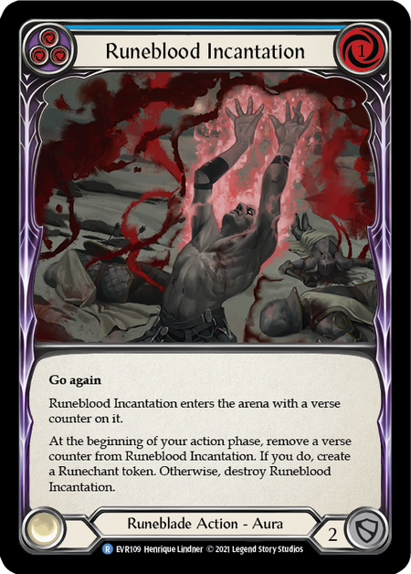 【Rainbow Foil】[F-EVR109-R]Runeblood Incantation (Blue)