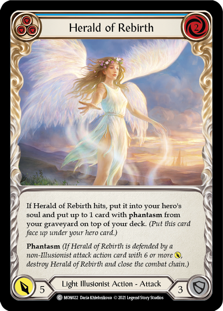 【Rainbow Foil】[F-MON022-C]Herald of Rebirth (Blue)