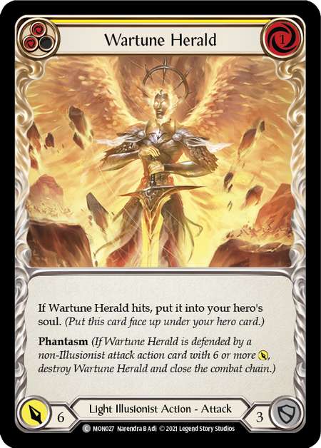 【Rainbow Foil】[F-MON027-C]Wartune Herald (Yellow)