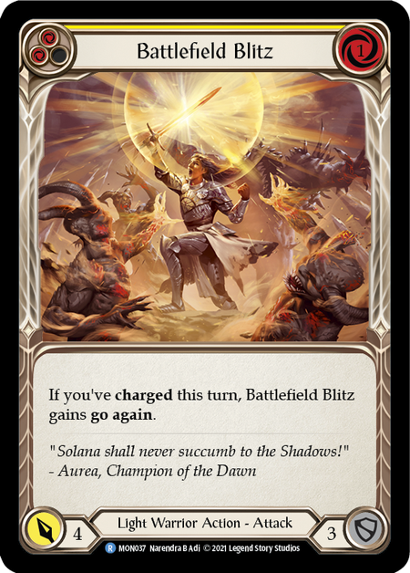 【Rainbow Foil】[F-MON037-R]Battlefield Blitz (Yellow)