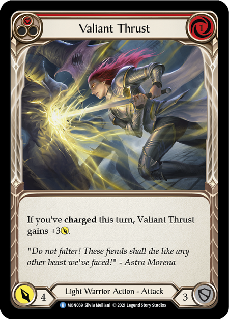 【Rainbow Foil】[F-MON039-R]Valiant Thrust (Red)