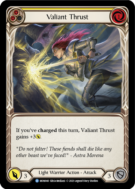 【Rainbow Foil】[F-MON040-R]Valiant Thrust (Yellow)