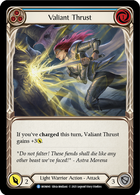 【Rainbow Foil】[F-MON041-R]Valiant Thrust (Blue)