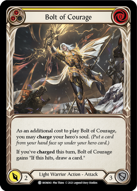 【Rainbow Foil】[F-MON043-C]Bolt of Courage (Yellow)