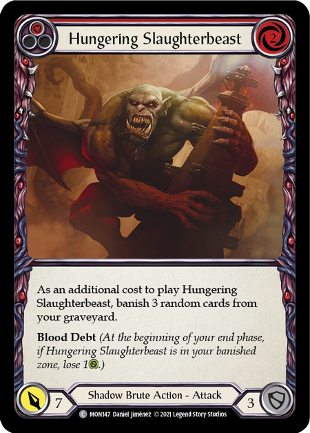 【Rainbow Foil】[F-MON147-C]Hungering Slaughterbeast (Red)