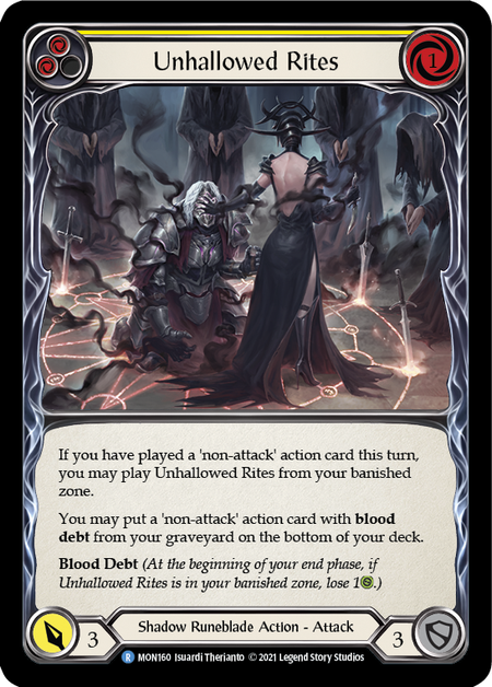 【Rainbow Foil】[F-MON160-R]Unhallowed Rites (Yellow)