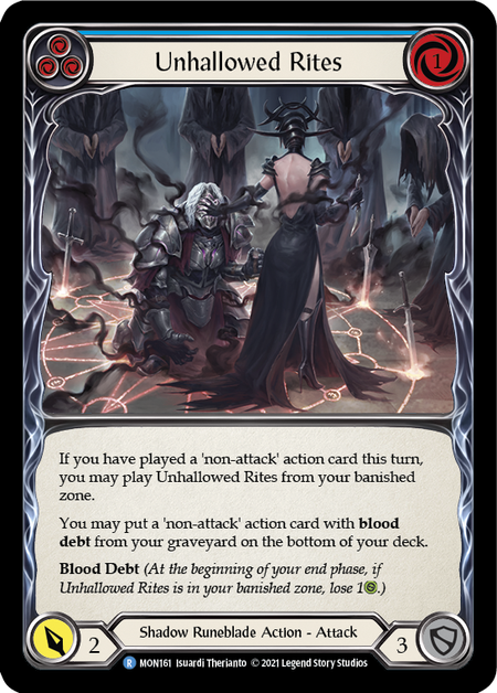 【Rainbow Foil】[F-MON161-R]Unhallowed Rites (Blue)