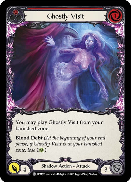 【Rainbow Foil】[F-MON203-C]Ghostly Visit (Red)