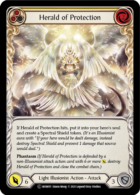 【Rainbow Foil】[U-MON015-C]Herald of Protection (Yellow)