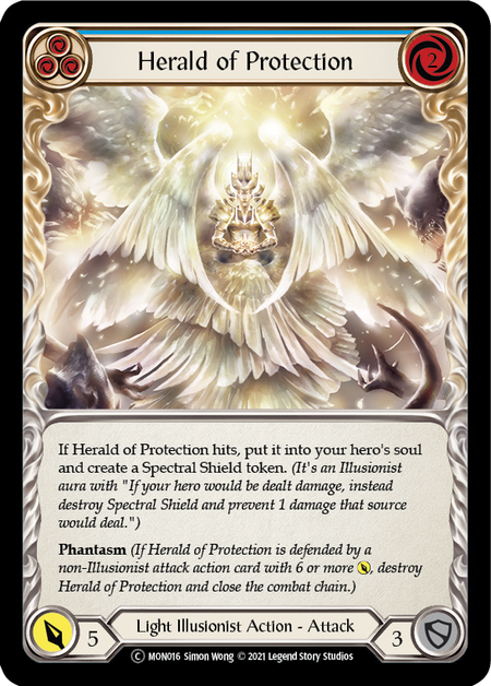 【Rainbow Foil】[U-MON016-C]Herald of Protection (Blue)