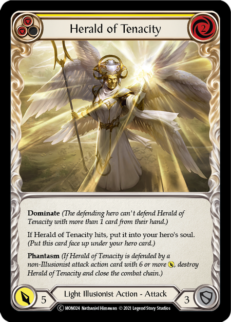 【Rainbow Foil】[U-MON024-C]Herald of Tenacity (Yellow)