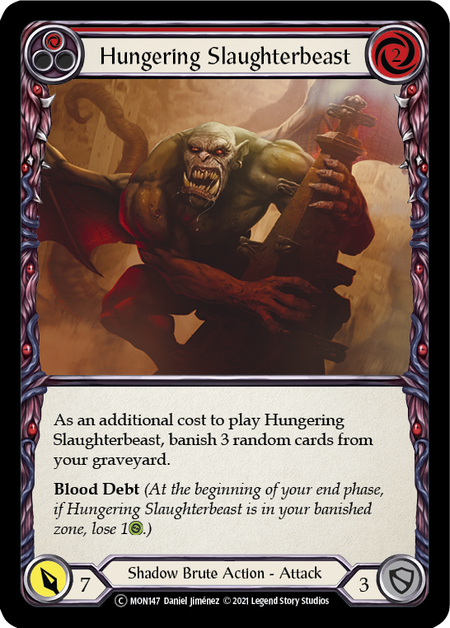 【Rainbow Foil】[U-MON147-C]Hungering Slaughterbeast (Red)