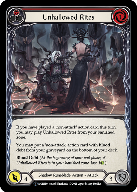 【Rainbow Foil】[U-MON159-R]Unhallowed Rites (Red)