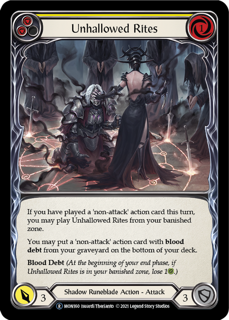 【Rainbow Foil】[U-MON160-R]Unhallowed Rites (Yellow)