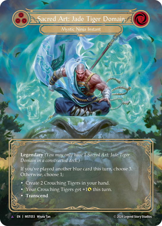 【Cold Foil】[N-MST053-V]Sacred Art: Jade Tiger Domain // Inner Chi (Full Art)/聖なる技:翡翠の虎の地