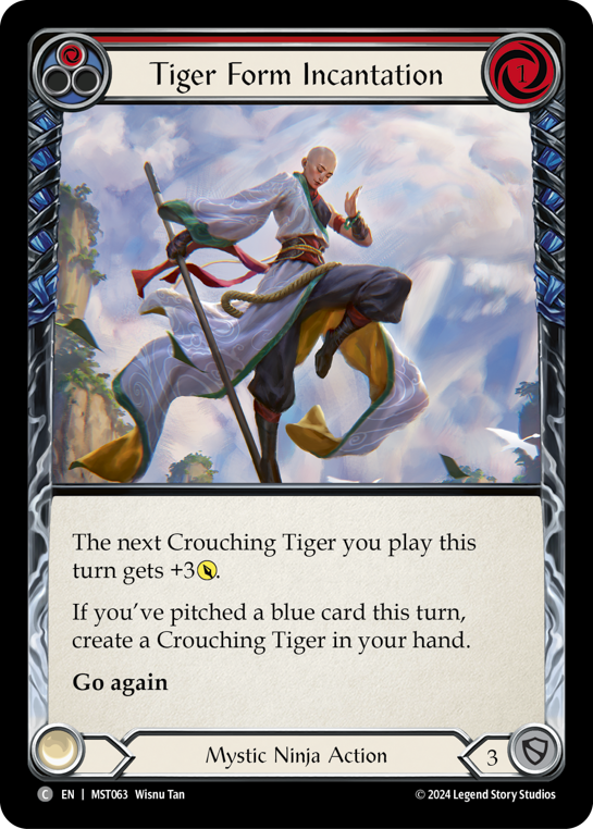 【Rainbow Foil】[N-MST063-C]Tiger Form Incantation (Red)