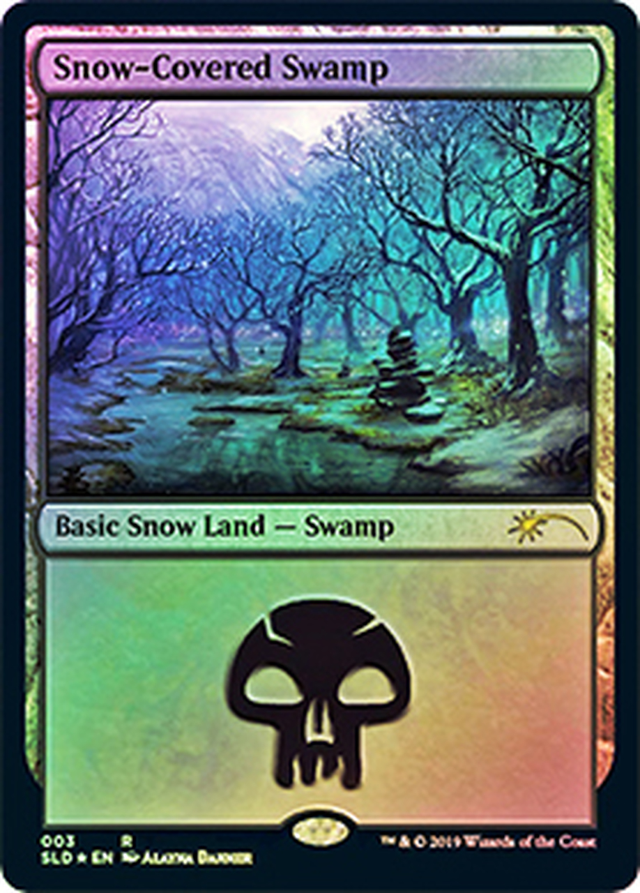 【Foil】(SLD-RL)Snow-Covered Swamp/冠雪の沼 (No.003)