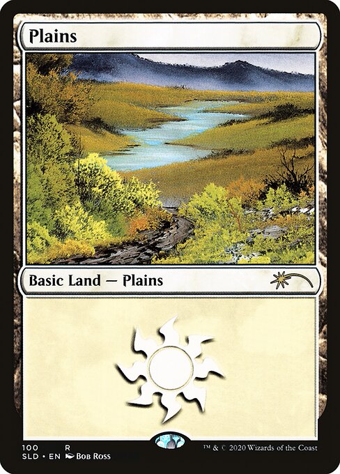 【Foil】(SLD-RL)Plains/平地【No.100, Illus. Bob Ross】