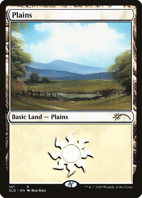 【Foil】(SLD-RL)Plains/平地【No.101, Illus. Bob Ross】