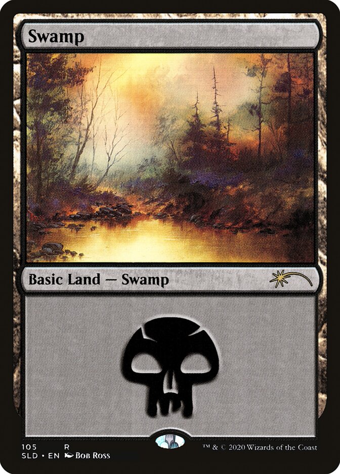 【Foil】(SLD-RL)Swamp/沼【No.105, Illus. Bob Ross】