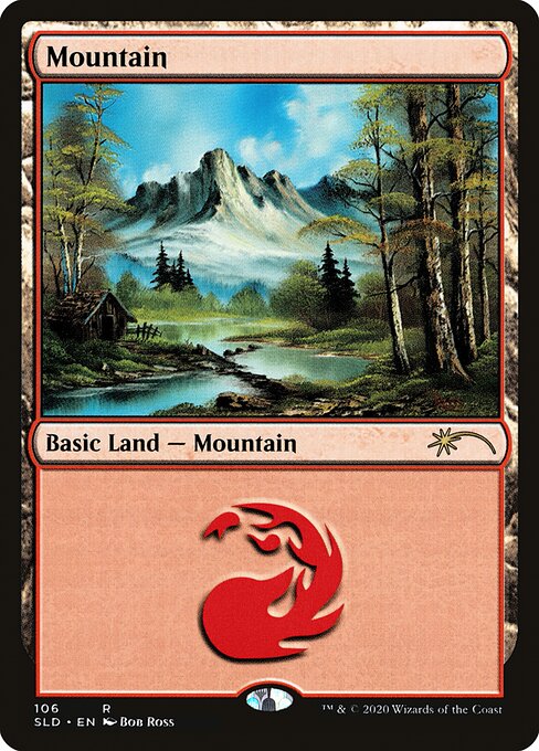 【Foil】(SLD-RL)Mountain/山【No.106, Illus. Bob Ross】