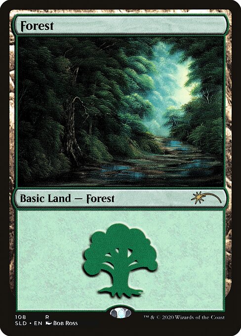 【Foil】(SLD-RL)Forest/森【No.108, Illus. Bob Ross】