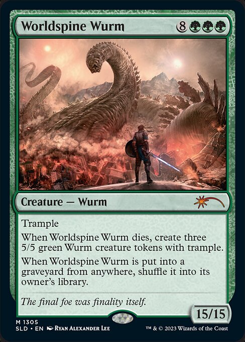 【Foil】(SLD-MG)Worldspine Wurm/世界棘のワーム 【No.1305】