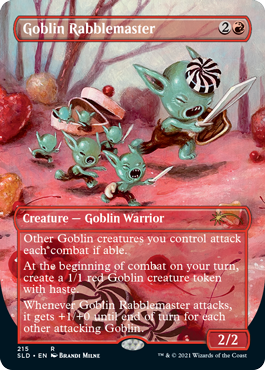 【Foil】(SLD-RR)Goblin Rabblemaster/ゴブリンの熟練扇動者【No.215, Illus. Brandi Milne】