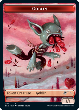 【Foil】(SLD-Token)Goblin Token/ゴブリントークン【No.219, Illus. Brandi Milne】