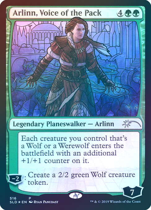 【Foil】(SLD-UG)Arlinn, Voice of the Pack/群れの声、アーリン