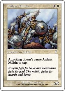 【Foil】(7ED-UW)Ardent Militia/献身的民兵団