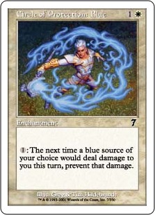 【Foil】(7ED-CW)Circle of Protection: Blue/青の防御円