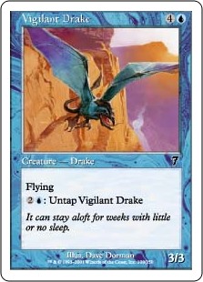 【Foil】(7ED-CU)Vigilant Drake/用心深いドレイク