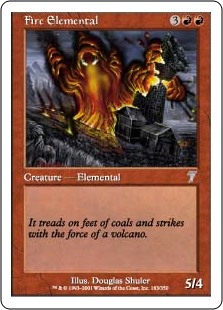 【Foil】(7ED-UR)Fire Elemental/炎の精霊