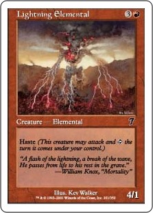 【Foil】(7ED-CR)Lightning Elemental/稲妻の精霊