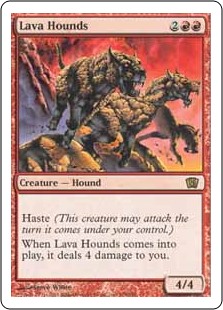 【Foil】(8ED-RR)Lava Hounds/溶岩の猟犬