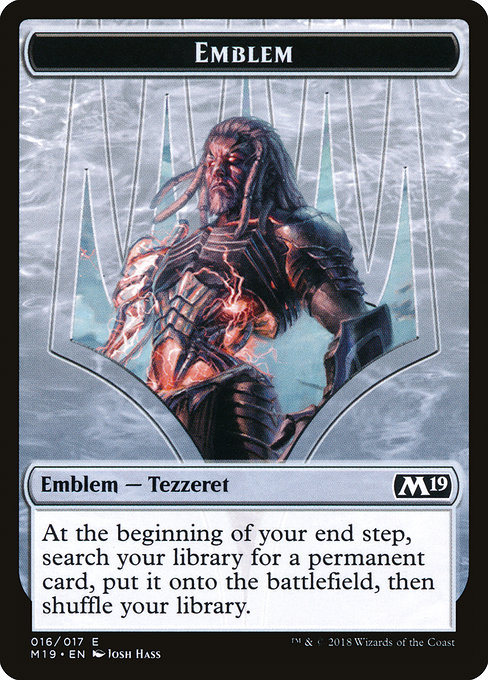 (M19-Token)Emblem - Tezzeret, Artifice Master/エンブレム - 工匠の達人、テゼレット