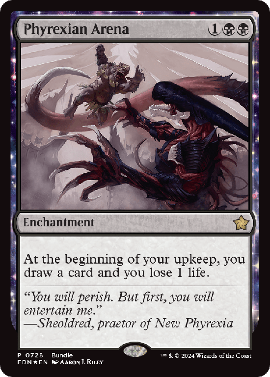 【Foil】(FDN-Promo-Bundle)Phyrexian Arena/ファイレクシアの闘技場【No.0728】